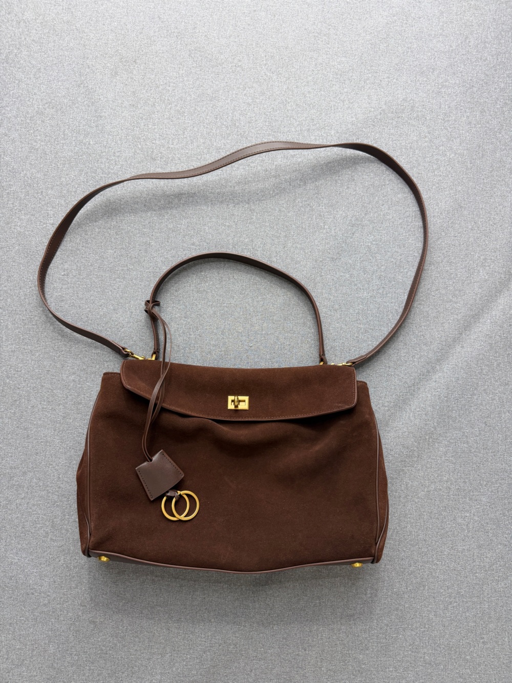 Suede Leather Tote Bag Frosted Cowhide High-Grade Capacity Shoulder Bag - Picture 4 of 10